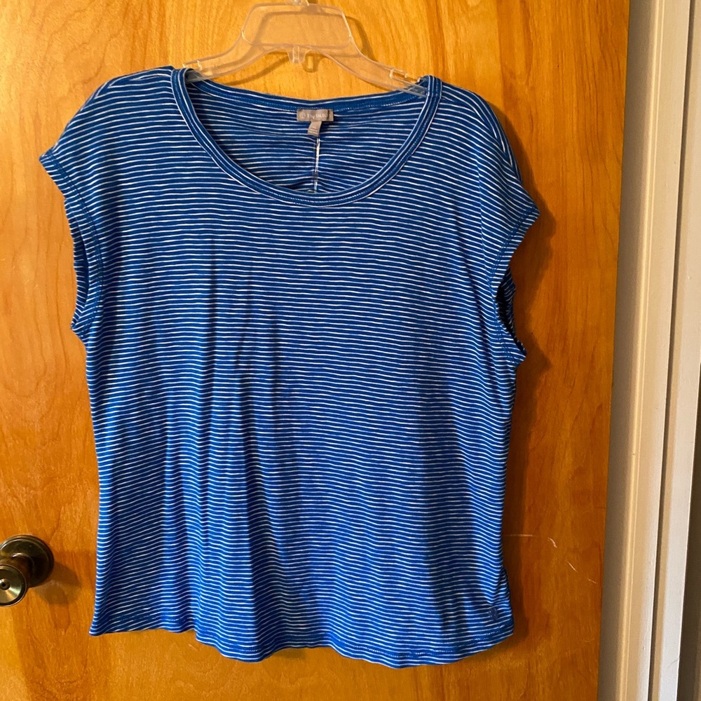 Talbots striped top with cutout